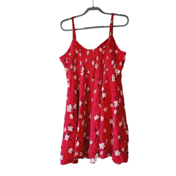 Old Navy Red Floral Mini Dress - Picture 2 of 8